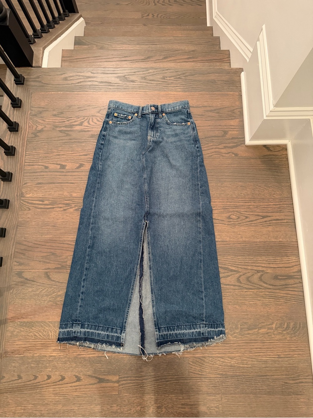 Gap Denim Maxi Skirt with Front Slit
